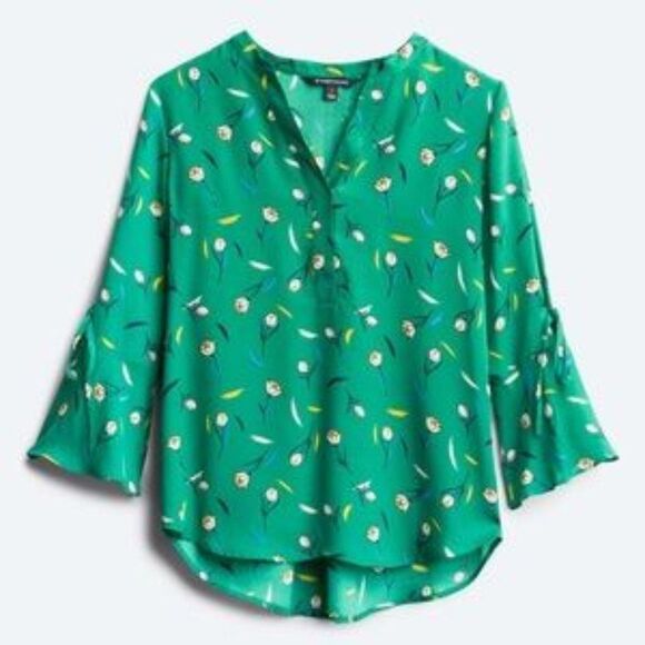 41 Hawthorn Floral Trina Bell Green Blouse Small - Picture 3 of 8